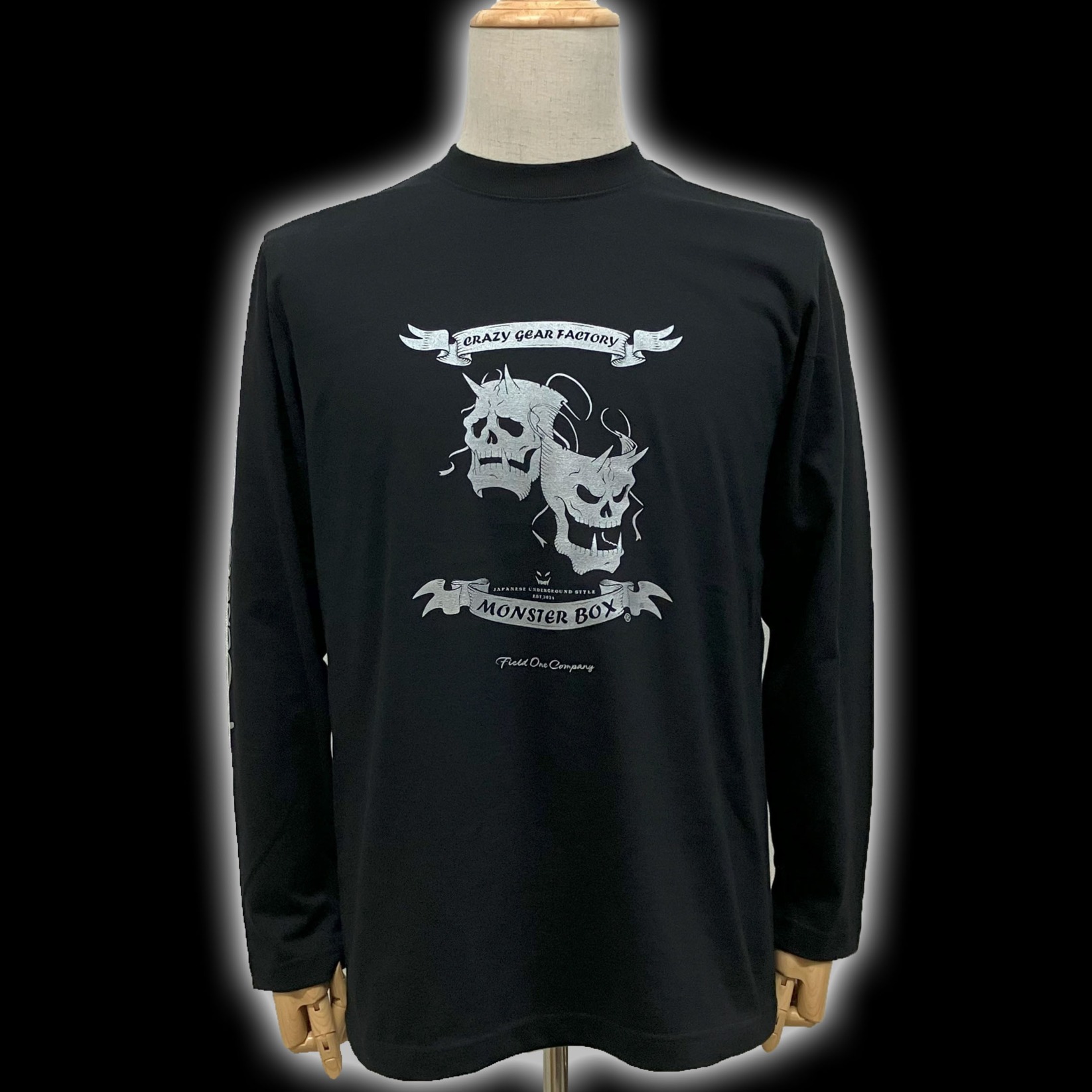 MB 鬼ドクロツーフェイス ロングスリーブ Tシャツ