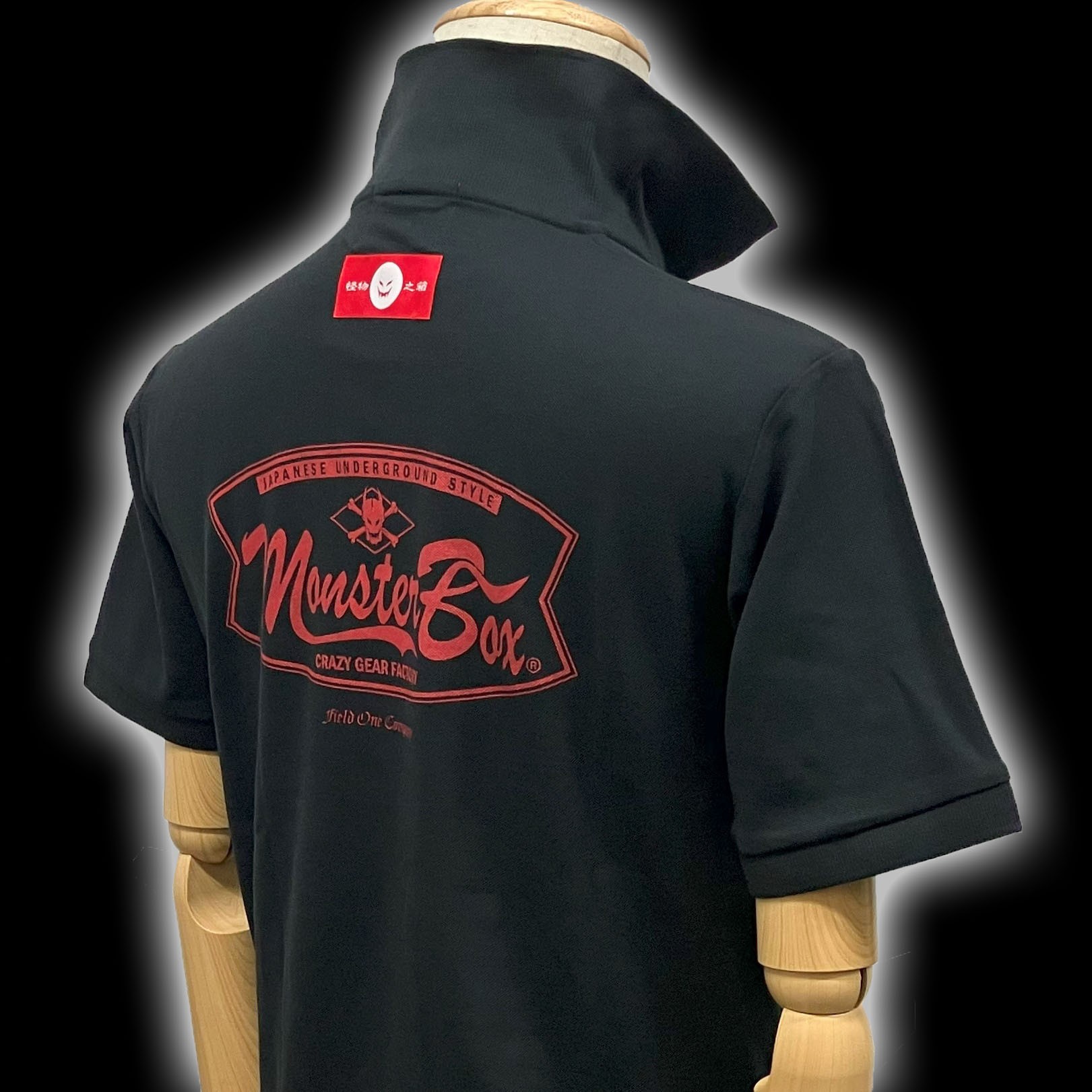 MB Wロゴ ポロシャツ【BLACK×RED】
