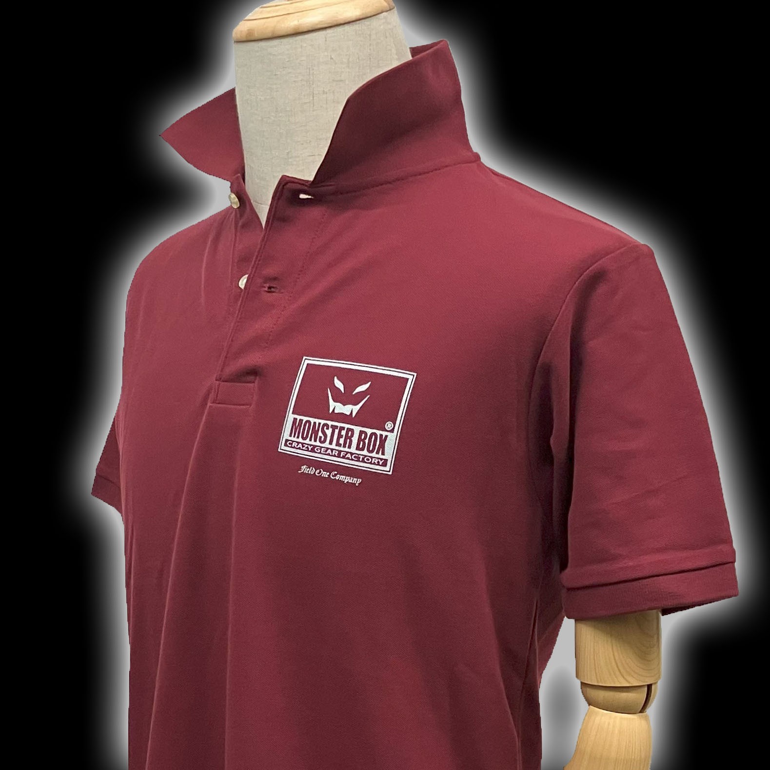 MB Wロゴ ポロシャツ【BURGUNDY×GRAY】