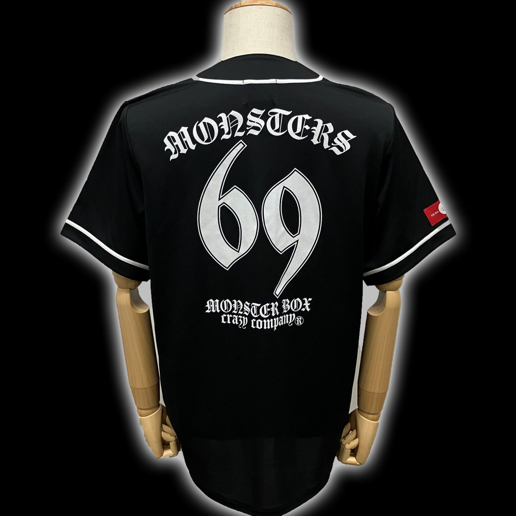 MB 69 ベースボールシャツ【BLACK×WHITE】